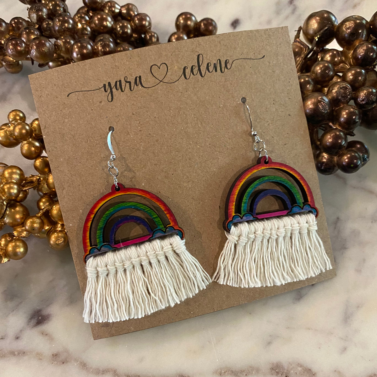 Rainbow Macramé Earrings