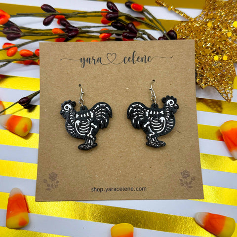 Chicken Skeleton Earrings