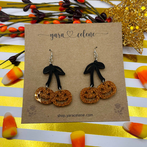 Pumpkin Cherry Earrings
