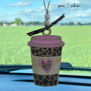 Coffee Cup Car Charm