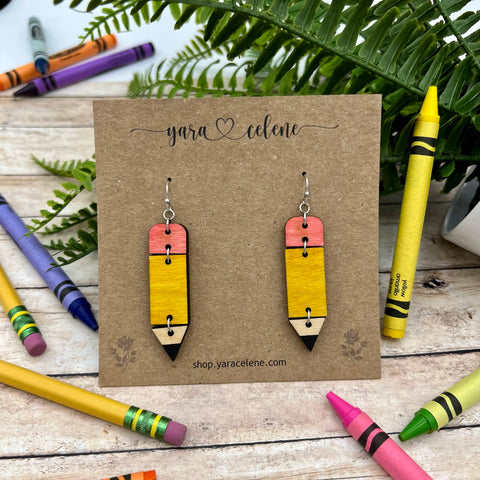 Pencil Dangle Earrings