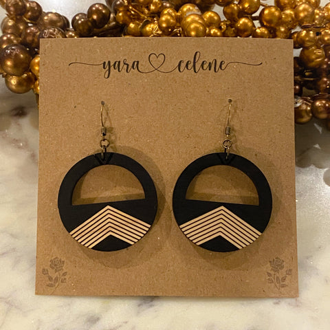 Wooden Circle Arrow Earrings (Multiple Color Options)