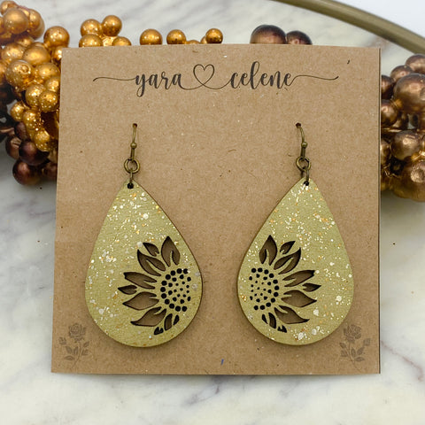 Golden Sunflower Earrings (Multiple Style Options)