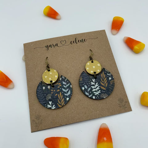Double Circle Leather Earrings