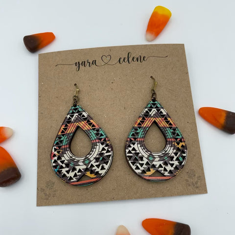 Aztec Engraved Teardrops