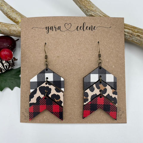 Patterened Chevron Earrings