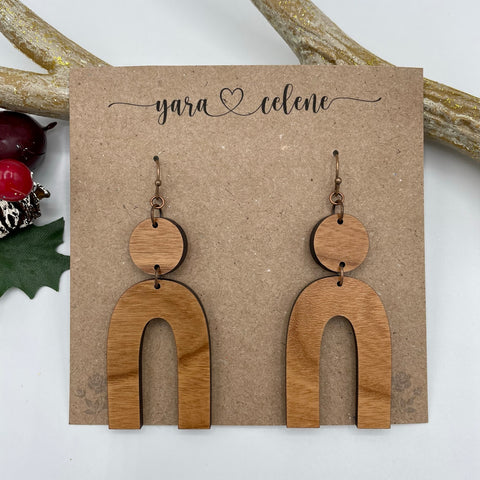 Wooden Arch Dangle Earrings