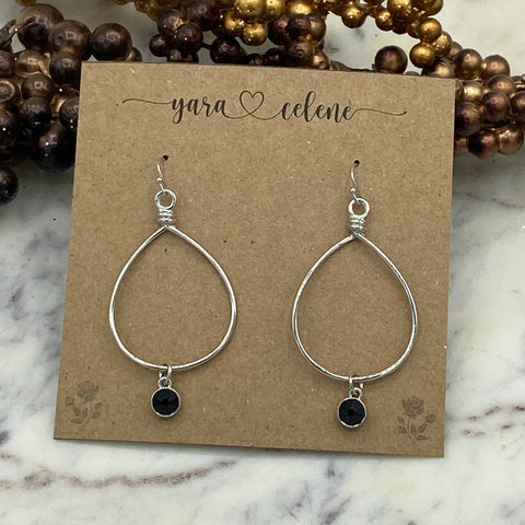 Silver Teardrop Hoop Earrings