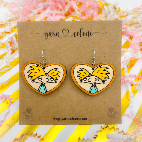 Hey Arnold! Wooden Earrings