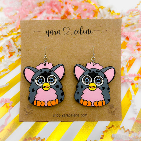 Furby Friend Wooden Earrings