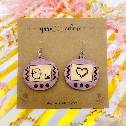 Gotchi Wooden Earrings