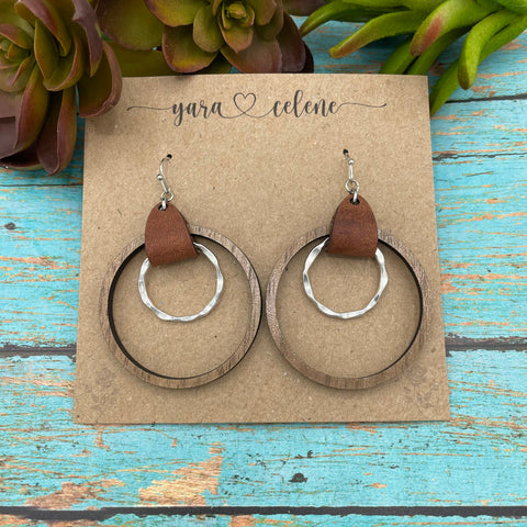 1.5" Wooden Hoop Earrings