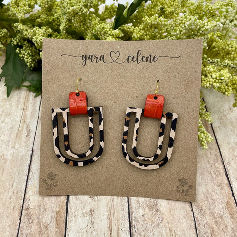 Leopard U Shaped Earrings