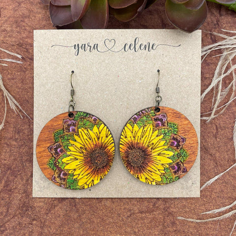 Boho Sunflower Circle Earrings