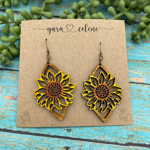 Sunflower Diamond Earrings
