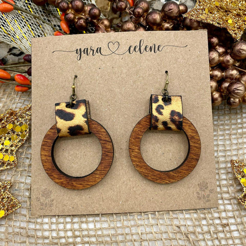 Chunky Circle Wooden Earrings