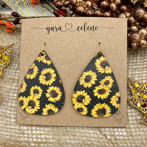 Triangle Teardrop Leather Earrings